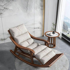 wooden rocking chair with ottoman