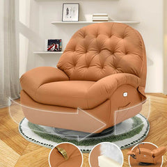 recliner in vibrant orange color in cozy interior