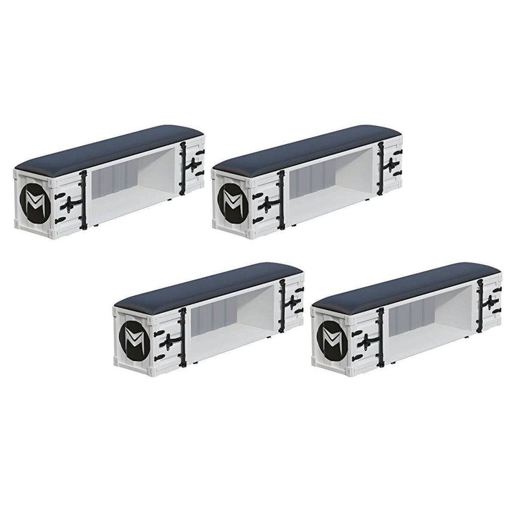 Rectangle shaped black ottoman with storage