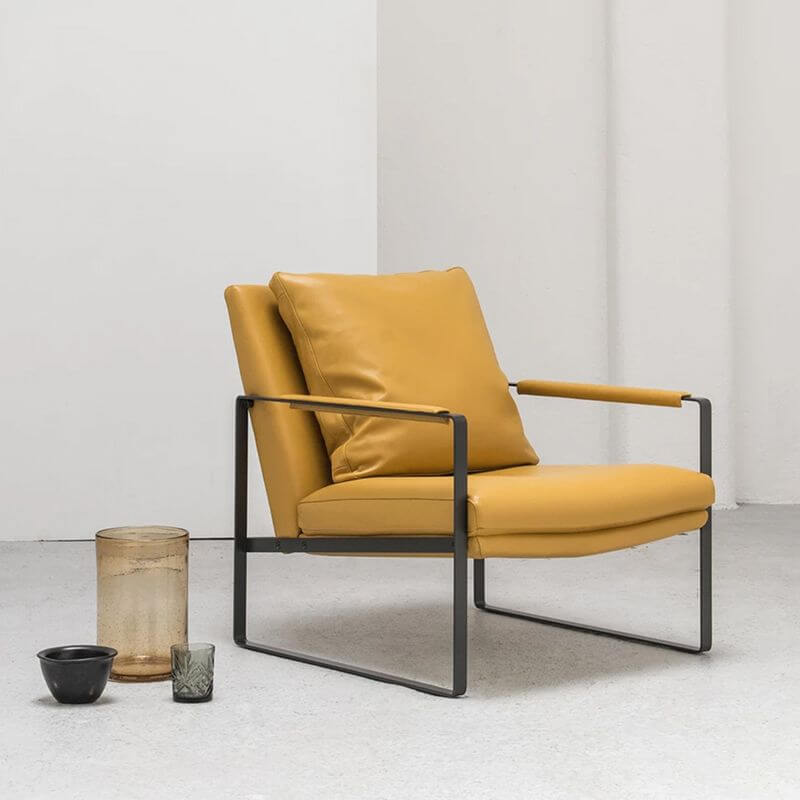 Industrial Pillow Back Armchair in living room