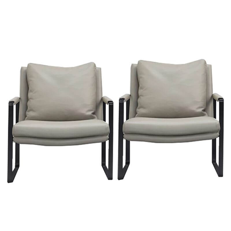 Close-up of faux leather material on armchair