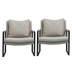 Close-up of faux leather material on armchair