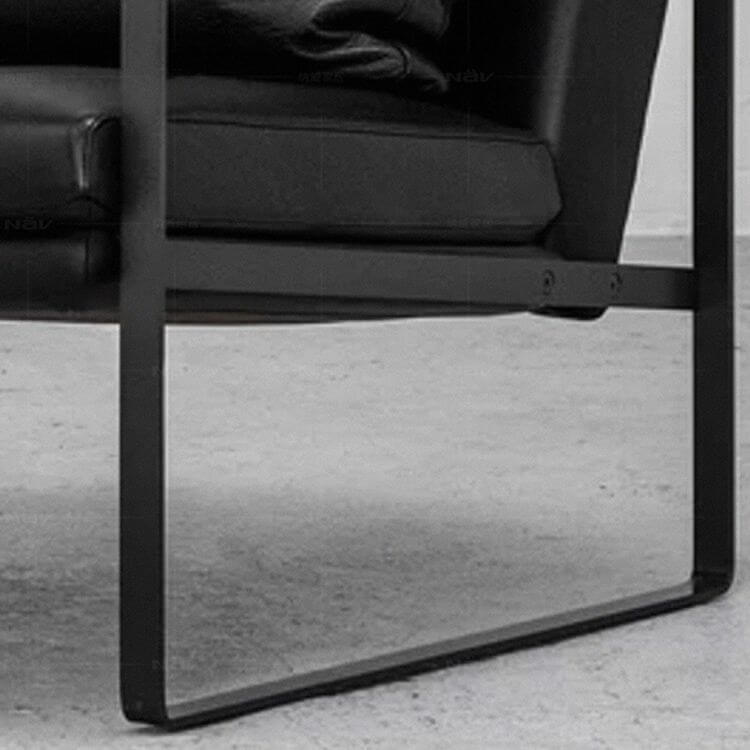 Decorative pillow on Industrial Pillow Back Armchair