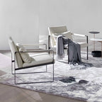 Side view of Industrial Pillow Back Armchair