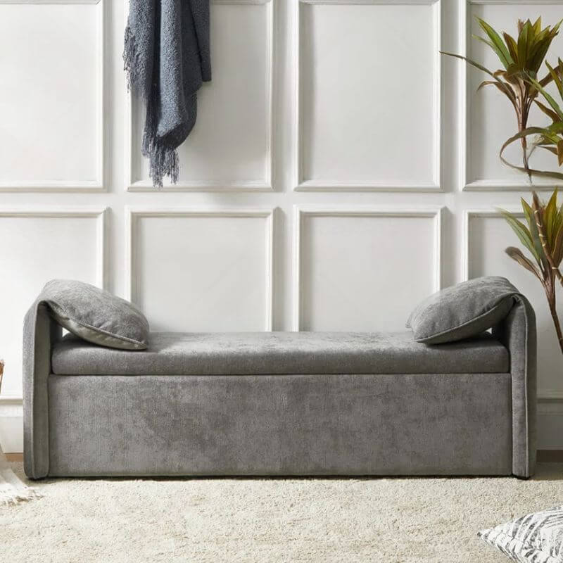 Ink Modish gepolsterte Uni-Farben Akzentbank mit Armlehne und Stauraum Zweitbild