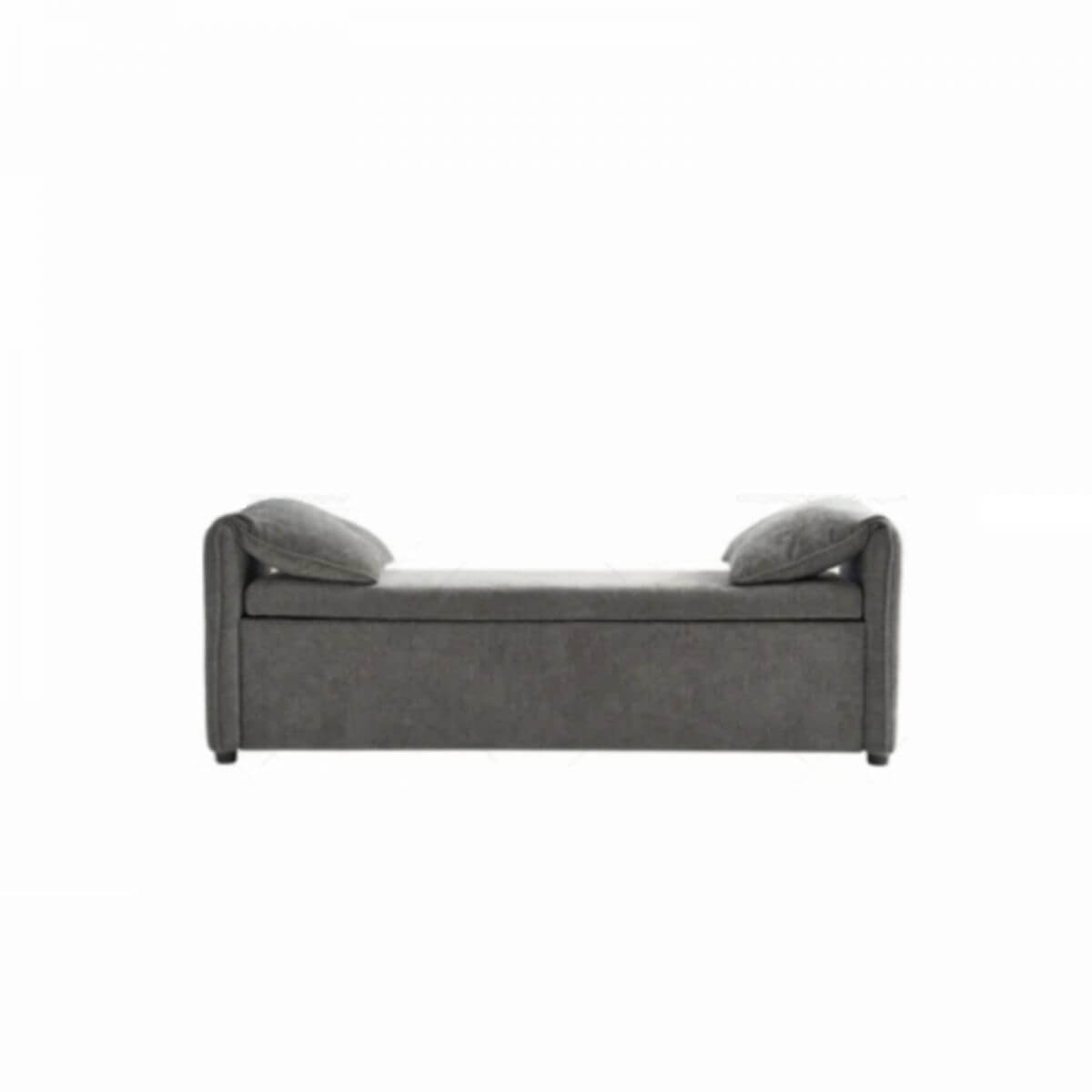 Chic Black Storage Bench with Armrests