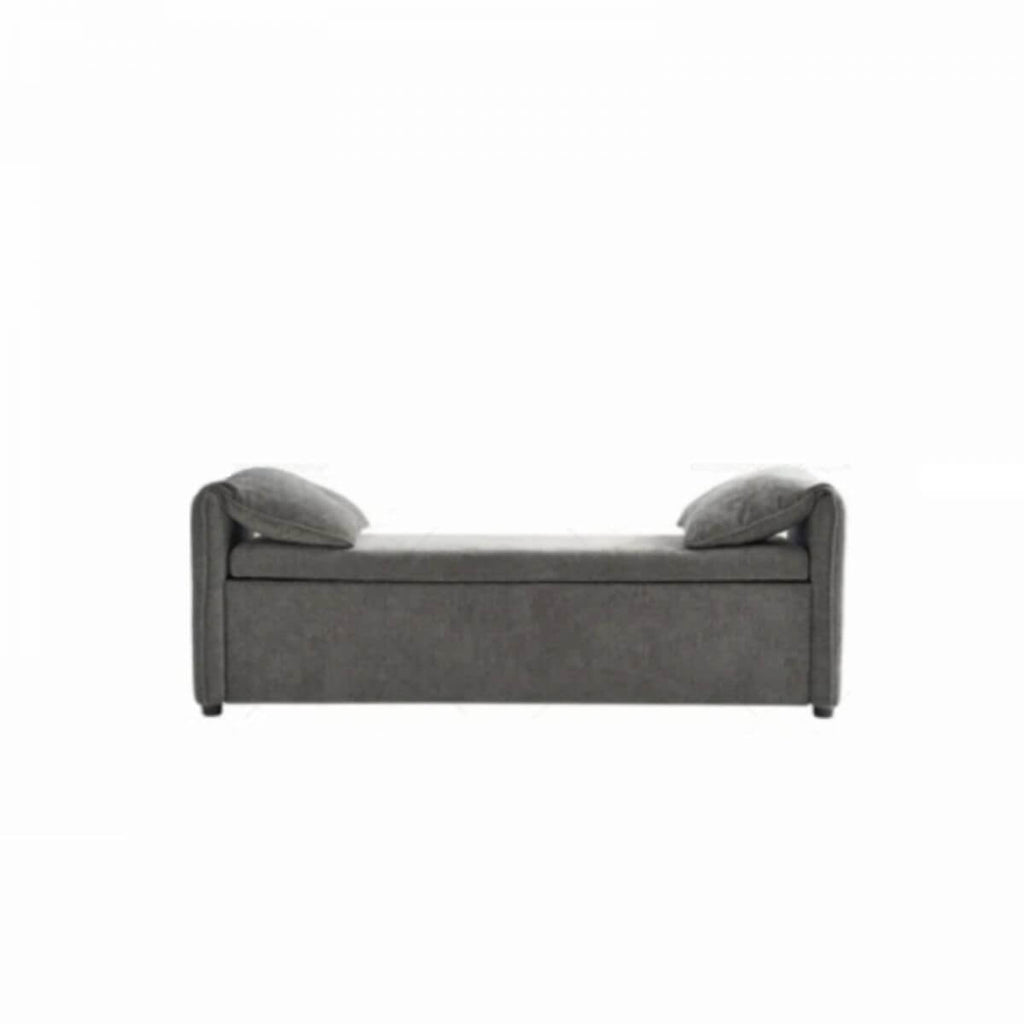 Chic Black Storage Bench with Armrests