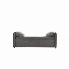 Chic Black Storage Bench with Armrests