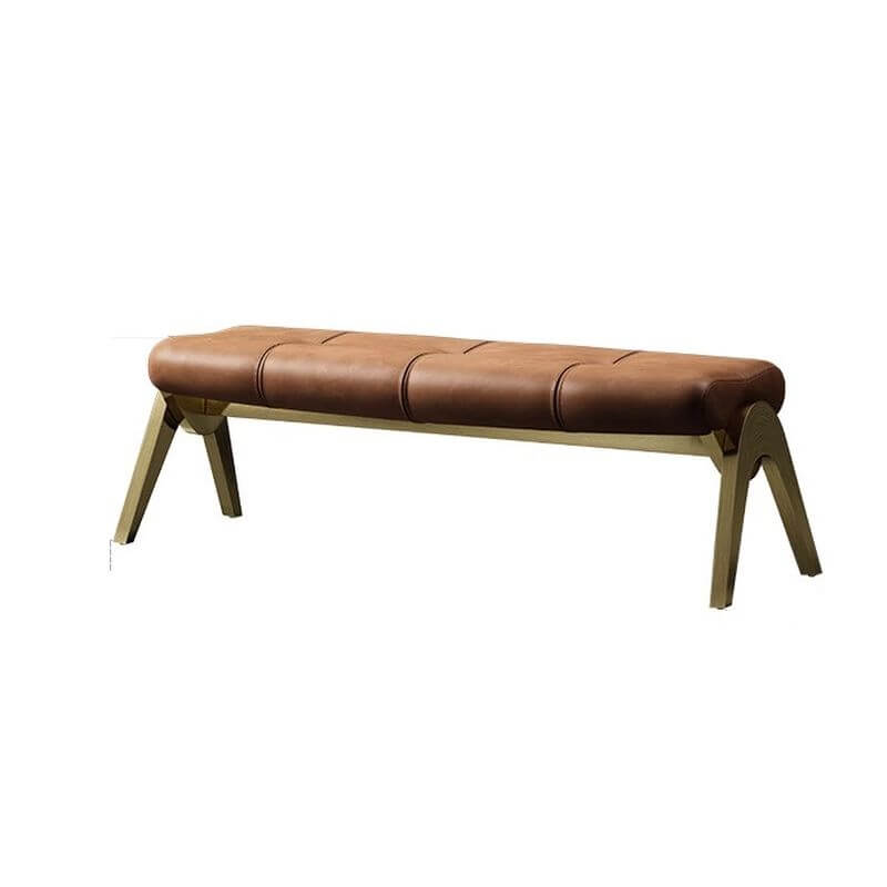 Solid color cushioned bench detail