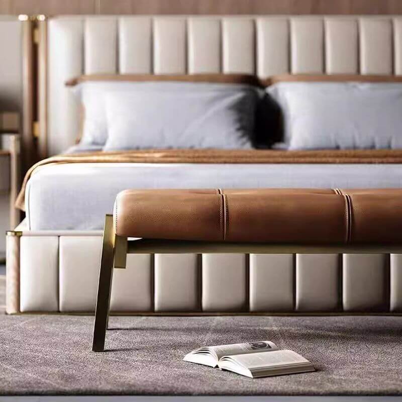 Versatile gold bench for entryway