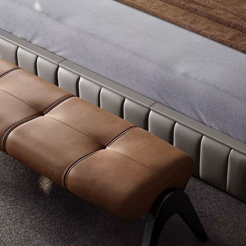 Sleek black contemporary bench