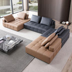 Ivory L-Shape Sectional Front View