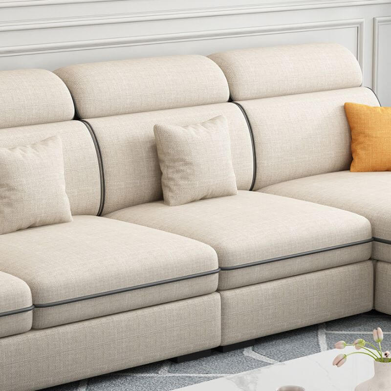 Ivory Sofa with Cushions