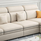Ivory Sofa with Cushions