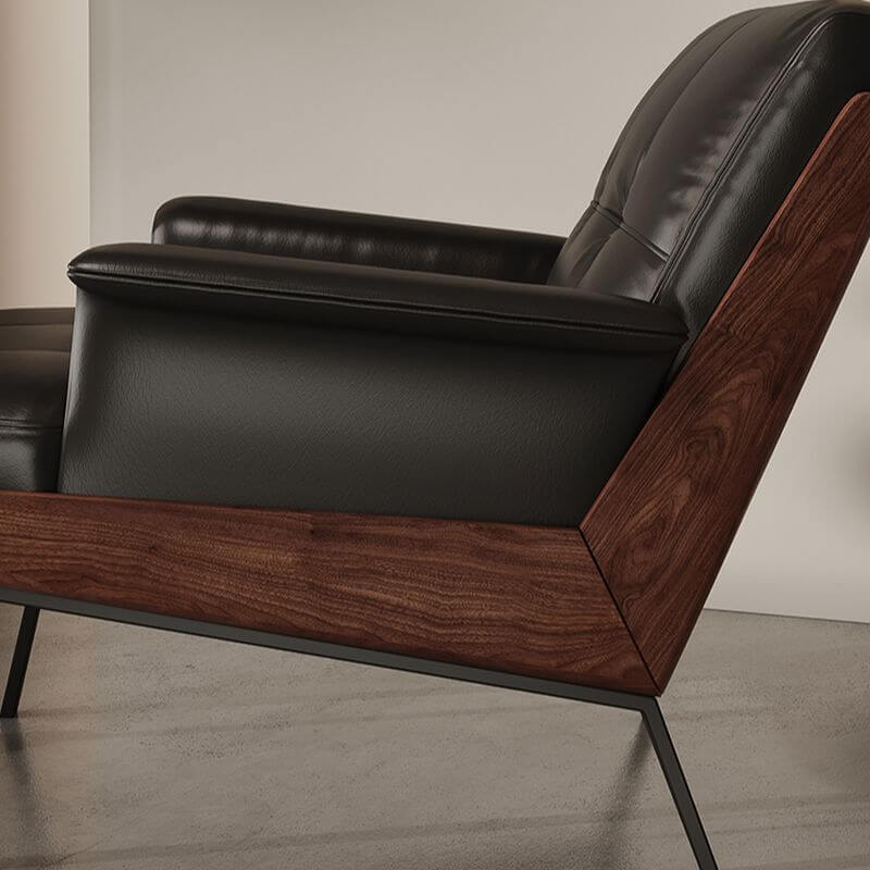 Top view of the cushioned seat of the armchair