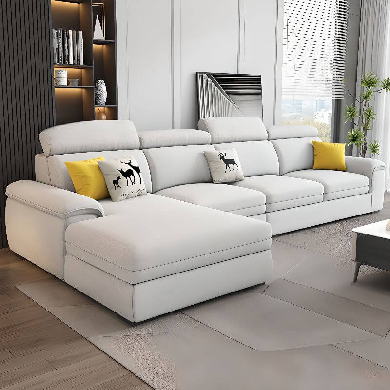 L-Shape 5-seater Left Hand Facing Sofa Recliner in a spacious living room Imagen principal del producto