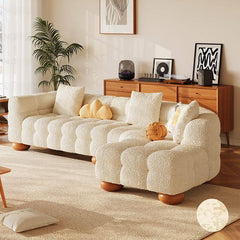 L-Shape Button-tufted Corner Sectional in living room