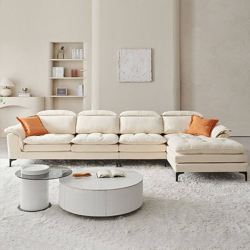 Modern Living Room with L-Shape Sofa