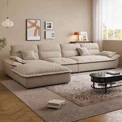 L-Shape Sectional Sofa in Cocoa and Midnight Black