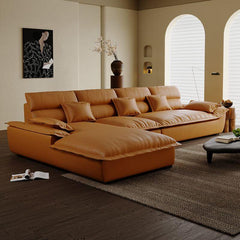 L-Shape Sectional Sofa in Cocoa and Midnight Black