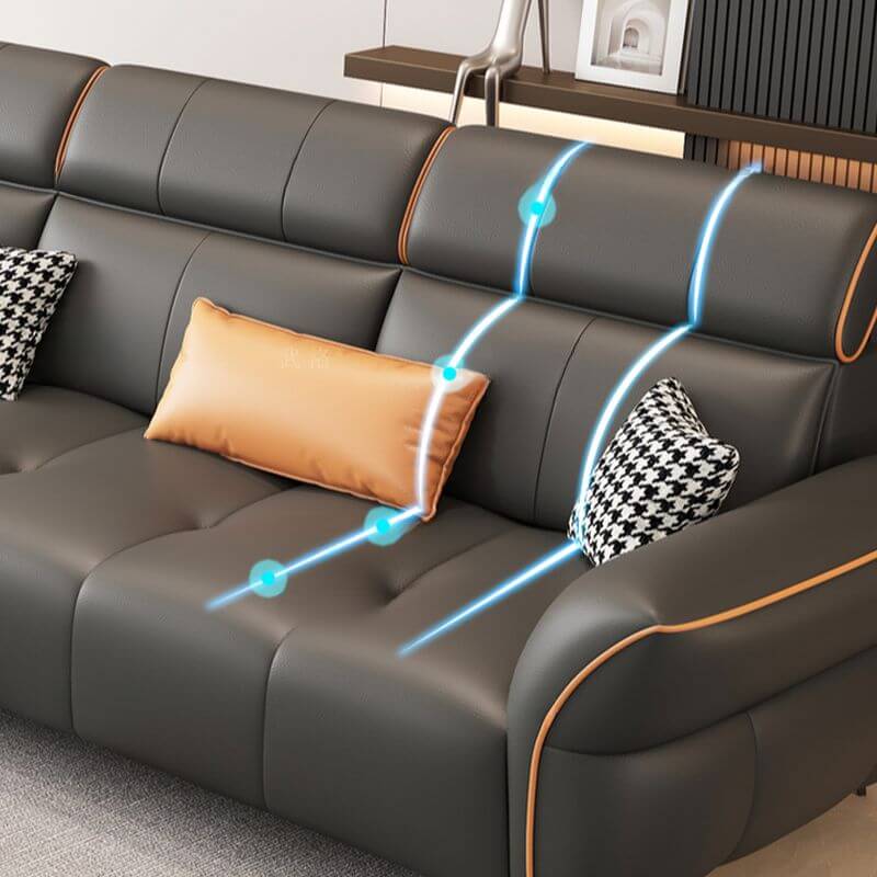 L-förmiges Ecksofa, Platz für 7, 6-teiliges Set, rechtsseitige Ausrichtung mit Knopfsteppung-Details und verstellbarer Kopfstütze Zweitbild