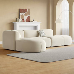 Stylish Cream Upholstery Sectional Sofa