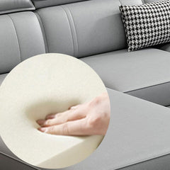 Comfortable cushions on L-Shape sofa