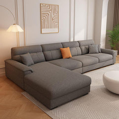 Leather upholstered sofa in modern interior