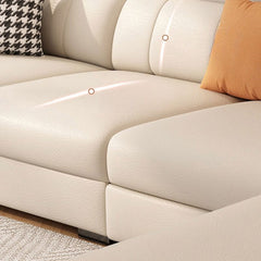 Leather sofa chaise with ergonomic design