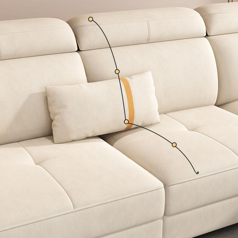 L-Form links ausgerichtetes Sofa-Recliner mit Kiefernrahmen, verstellbarer Kopfstütze & verdeckter Unterstützung Zweitbild