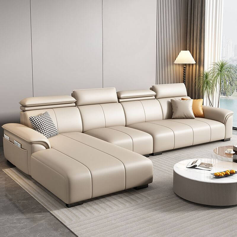 L-Shape Left Sofa Chaise with Adjustable Headrest Imagen principal del producto
