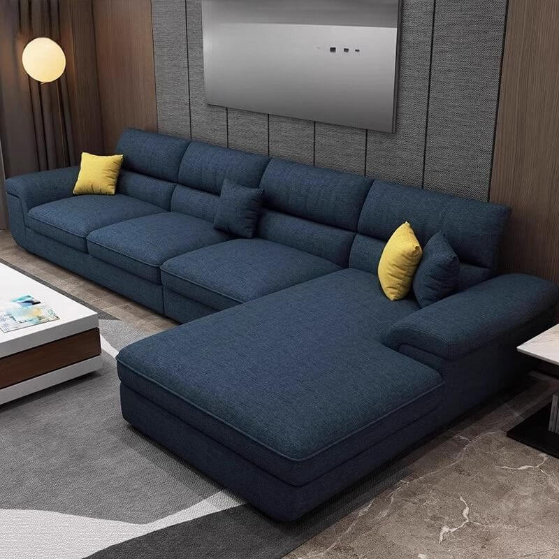 Stylishly designed cushions on sofa