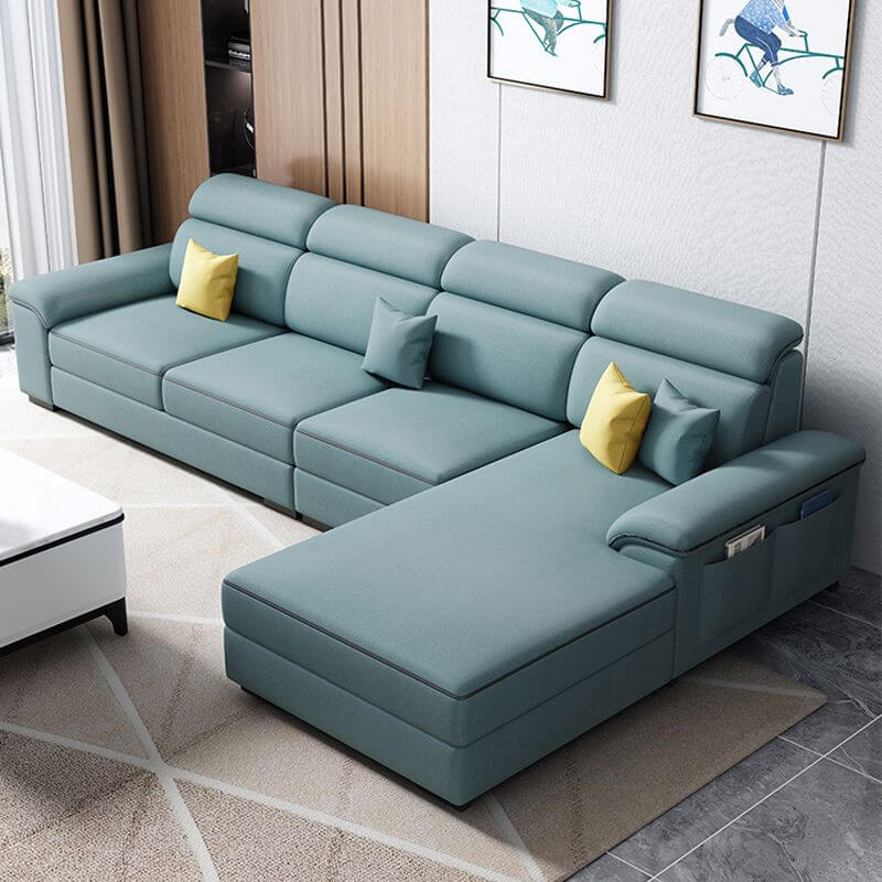 L-Shape Right Sofa Chaise in living room setting Imagen principal del producto