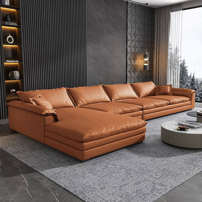 Amber Color Sofa in Living Room