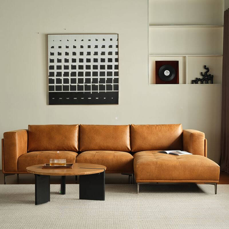 Right-hand facing sofa with button-tufted design