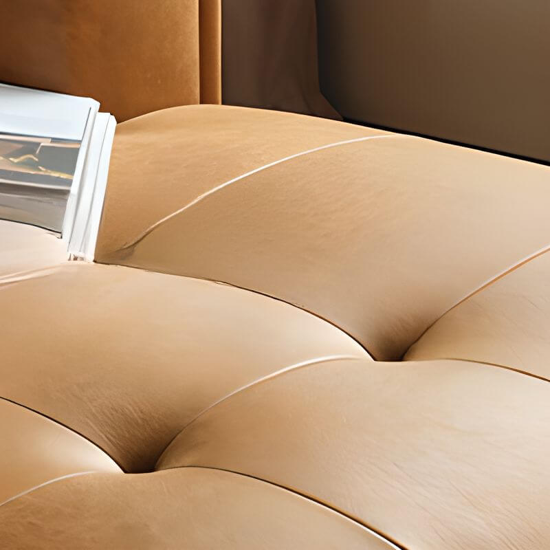 Amber color sofa chaise with spacious design