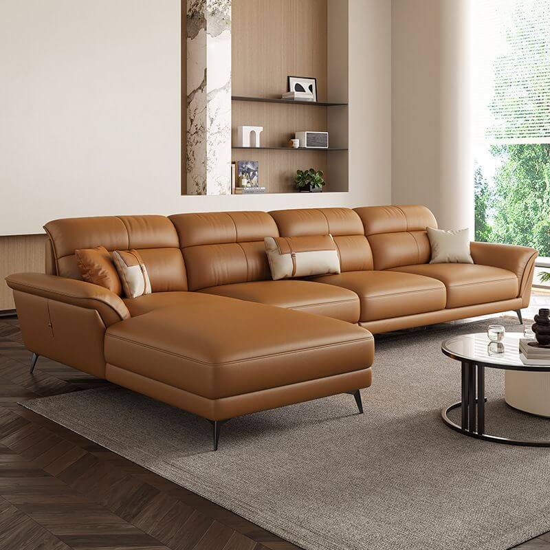 L-Shape Sofa Chaise Apricot Color