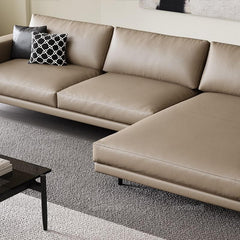 Cozy auburn sofa for family room