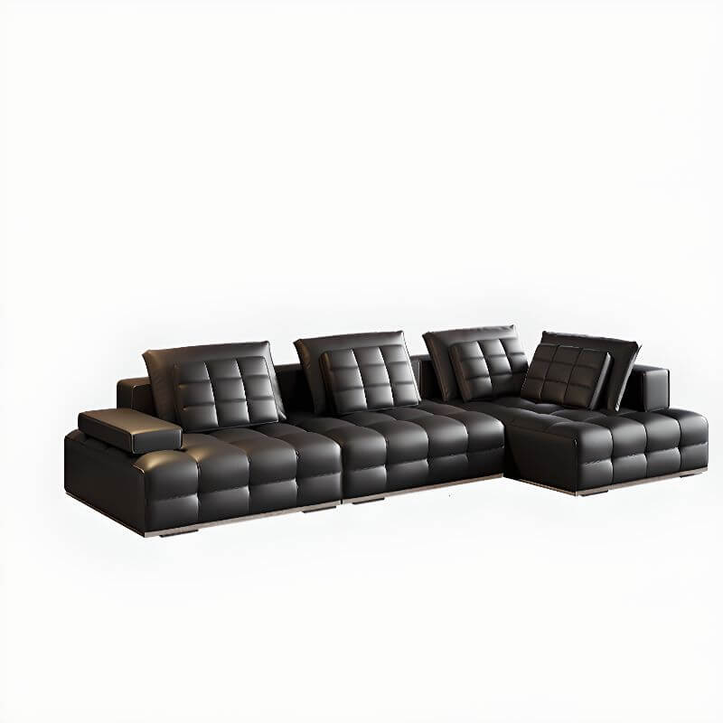 L-Shape Sofa Chaise Black Right Hand Facing Main image