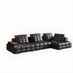 L-Shape Sofa Chaise Black Right Hand Facing