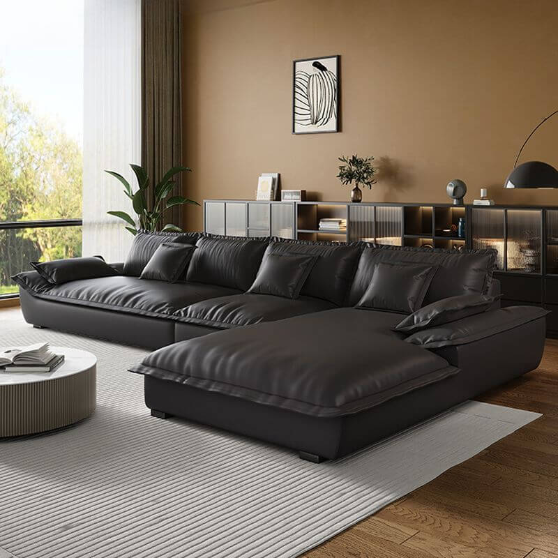 L-Shape Sofa Chaise in Black