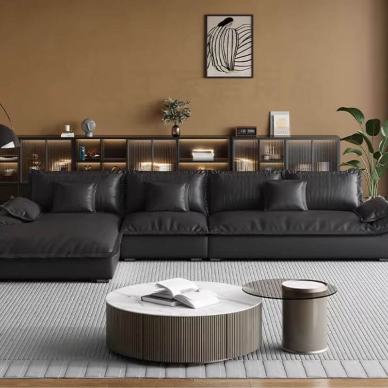 Modern sofa in corner placement