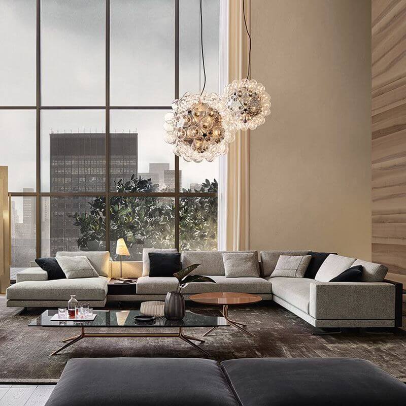 L-shape sofa in chalk color Main image