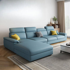 L-Shape Sofa Chaise in Grey/Azure