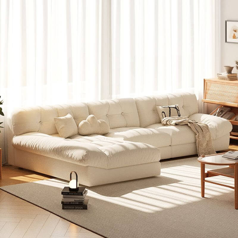 L-Shape Sofa Chaise, Left Orientation, Button-tufted Secondary image