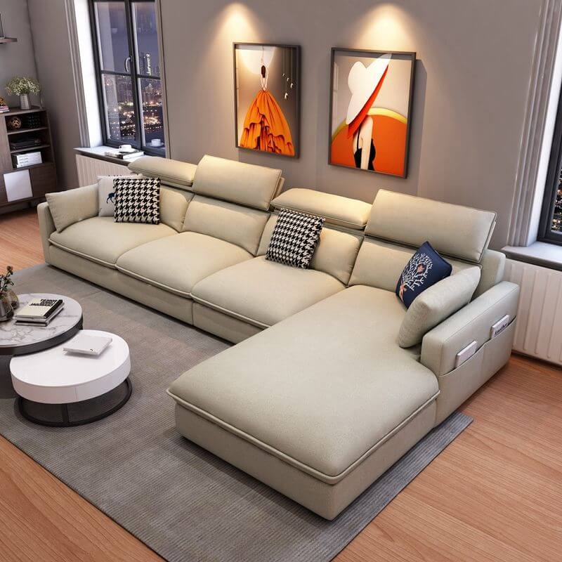 L-Shape Sofa Chaise Side View