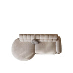 Soft-white polyester blend sofa