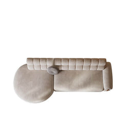 Round arm sofa detail