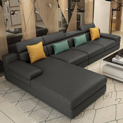 Adjustable headrest sofa chaise