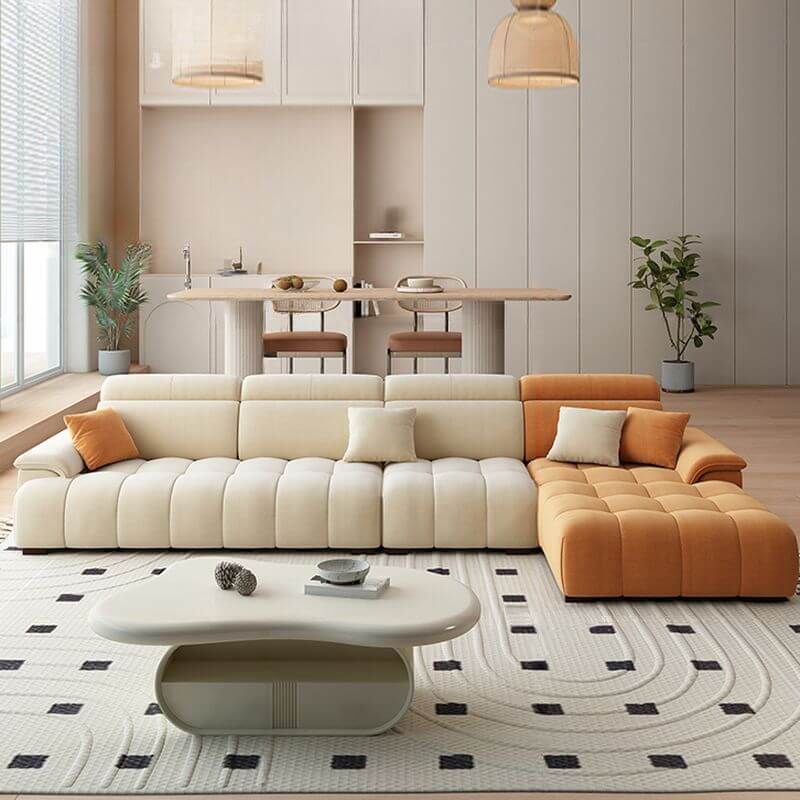 L-Shape Sofa Chaise from the side profile Main image